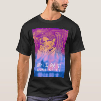 Kärlek Dödas Anime Manga Japan Vaporwave Aesthetic T Shirt