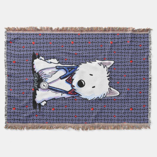 Kärlek Doktor Benji Westie Throw Blanket Mysfilt (Framsidan)