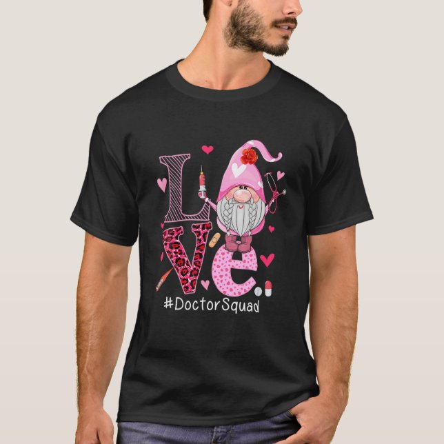 KÄRLEK Doktor Squad Cute Glad Valentindagen Gnome T Shirt (Framsida)