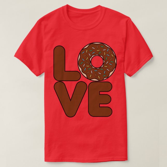 Kärlek Donut Chocolate T Shirt (Design framsida)