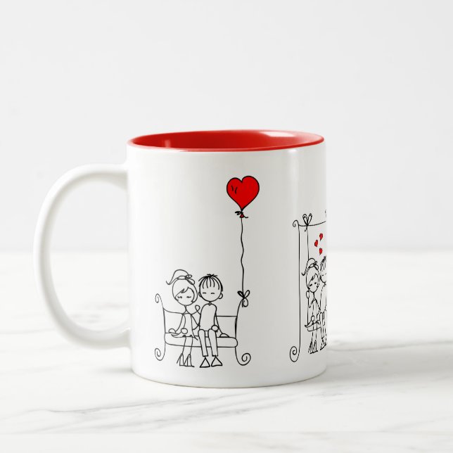 Kärlek Doodle 1 av 3 Mugg (Vänster)