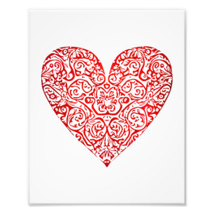 Kärlek Doodle Heart Abstrakt Art, nr 02 Fototryck