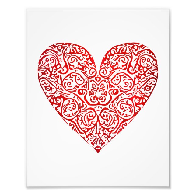 Kärlek Doodle Heart Abstrakt Art, nr 02 Fototryck (Framsidan)