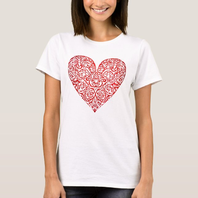 Kärlek Doodle Heart Abstrakt Art, nr 02 T Shirt (Framsida)