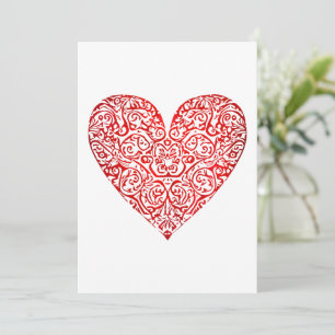 Kärlek Doodle Heart Abstrakt Art, nr 02 Tack Kort