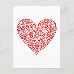 Kärlek Doodle Heart Abstrakt Art, nr 02 Vykort
