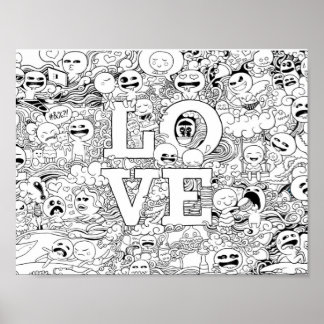 Kärlek Doodle Poster