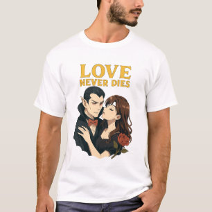 Kärlek dör aldrig - Anime Gothic Romantik Vampire T Shirt