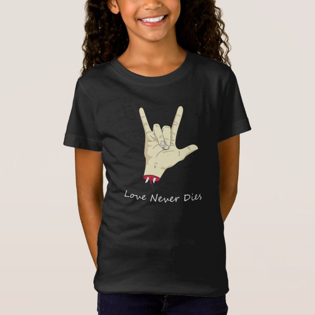 Kärlek dör aldrig t shirt (Framsida)