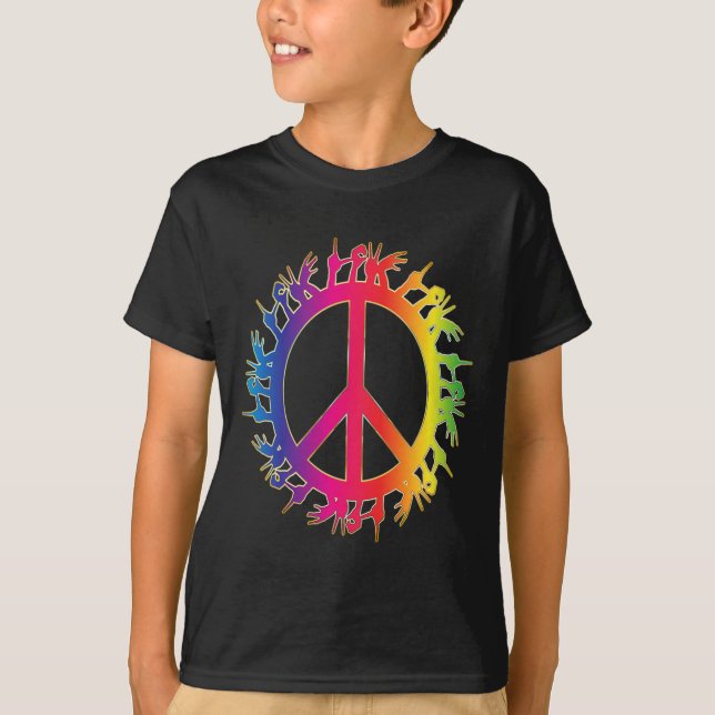 Kärlek Döv Fredstecken Language Hand Talking Teach T Shirt (Framsida)