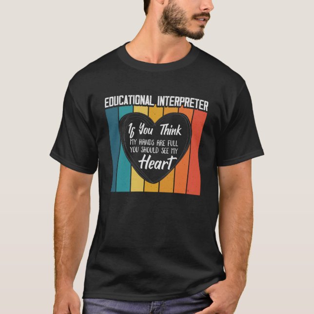 kärlek döv speach Sign Language Teacher Tolk T Shirt (Framsida)