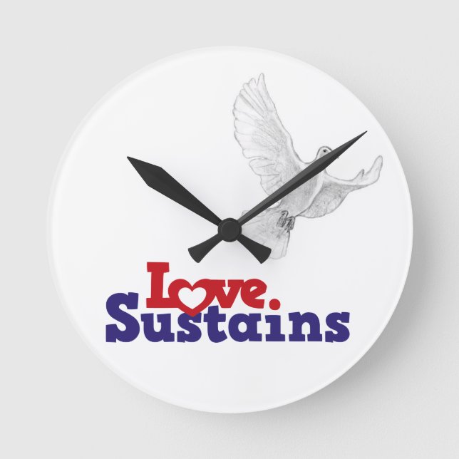 Kärlek Dove Time - Deep Red Rund Klocka (Framsida)