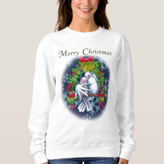 Kärlek Doves vit julversion Sweatshirt T Shirt