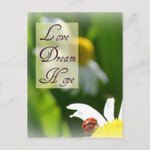 Kärlek, Dream, Hope Ladybug-postkort Vykort