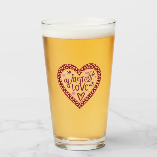 Kärlek dricksglas glaskopp (Framsida fylld)