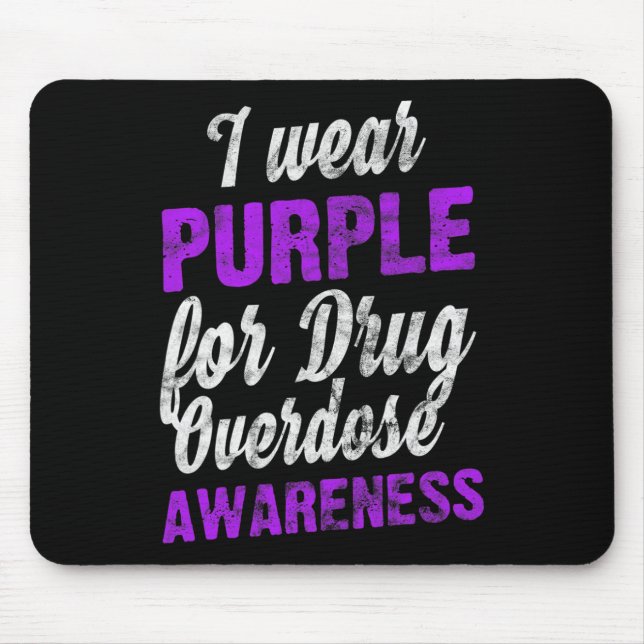 Kärlek Drug Overdose Awareness I Bära Lila Pun Musmatta (Framsidan)