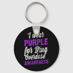 Kärlek Drug Overdose Awareness I Bära Lila Pun Nyckelring