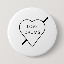 Kärlek Drums Badge Knapp