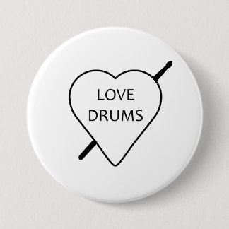 Kärlek Drums Badge Knapp