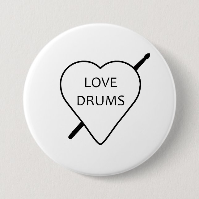 Kärlek Drums Badge Knapp (Framsida)
