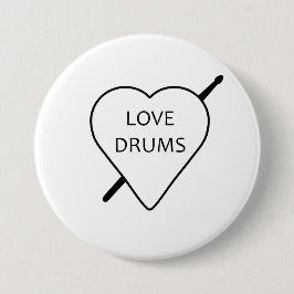 Kärlek Drums Badge Knapp