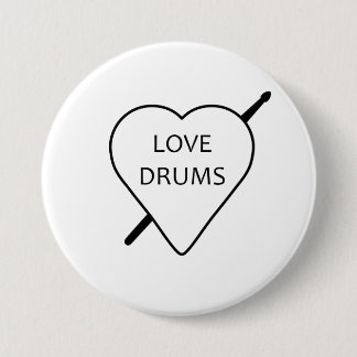 Kärlek Drums Badge Knapp