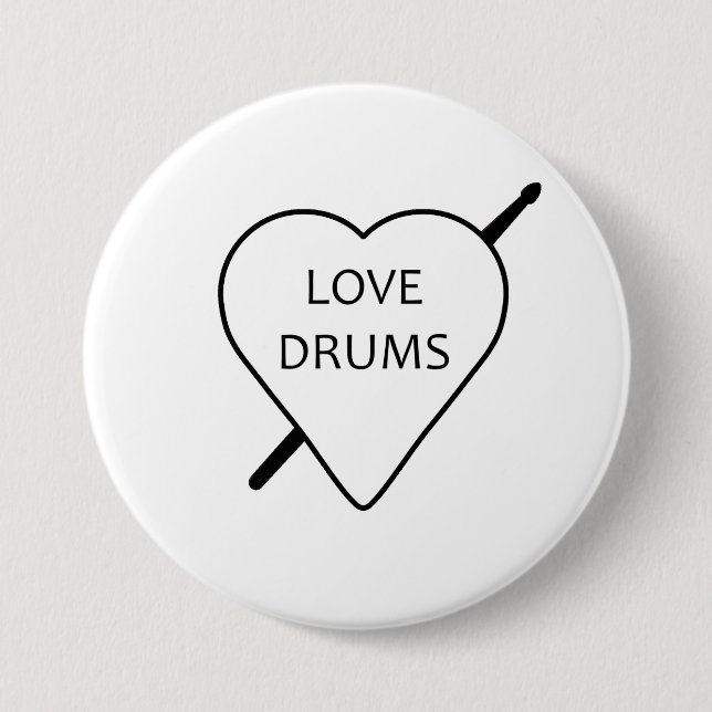 Kärlek Drums Badge Knapp (Framsida)