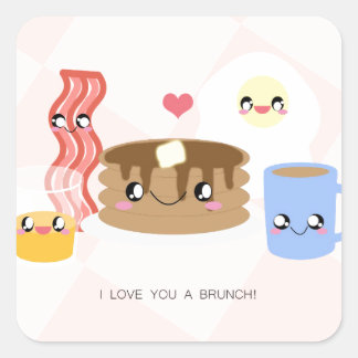 Kärlek Du är en Brunch Stickers (Lakan av 20) Fyrkantigt Klistermärke