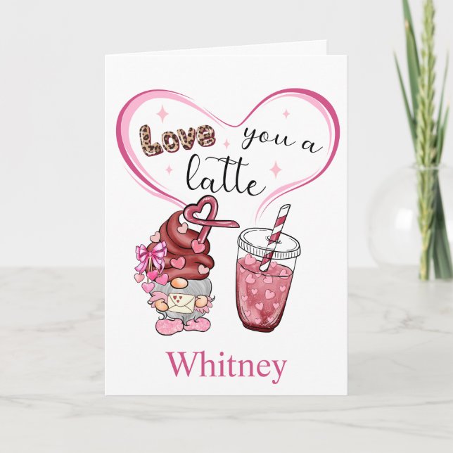 Kärlek Du är en latte-flony kaffe Valentines day Helgkort (Framsida)