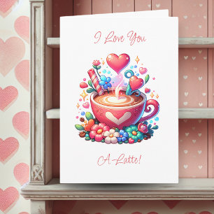 Kärlek Du är en latte Funny Romantic Coffee Kort