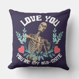 Kärlek, du är min Rib Mate Skeleton Valentine Kudde