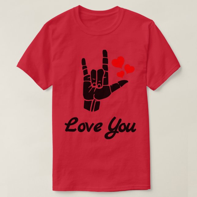 KÄRLEK DU ASL-teckenspråksdesign T Shirt (Design framsida)