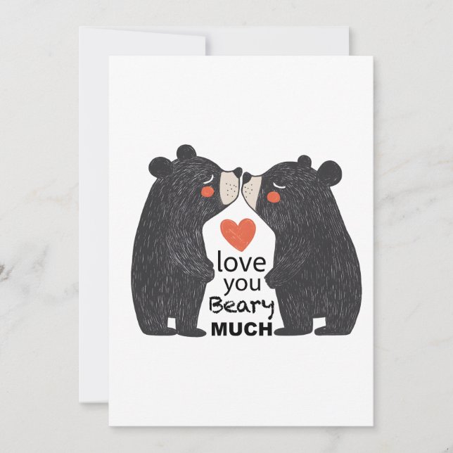Kärlek Du Beary Mch Inbjudningar (Framsida)