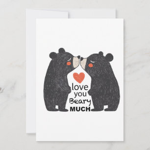 Kärlek Du Beary Mch Inbjudningar
