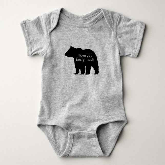 Kärlek du Beary Mycket Bear Unge Baby Bodykostym T Shirt (Framsida)