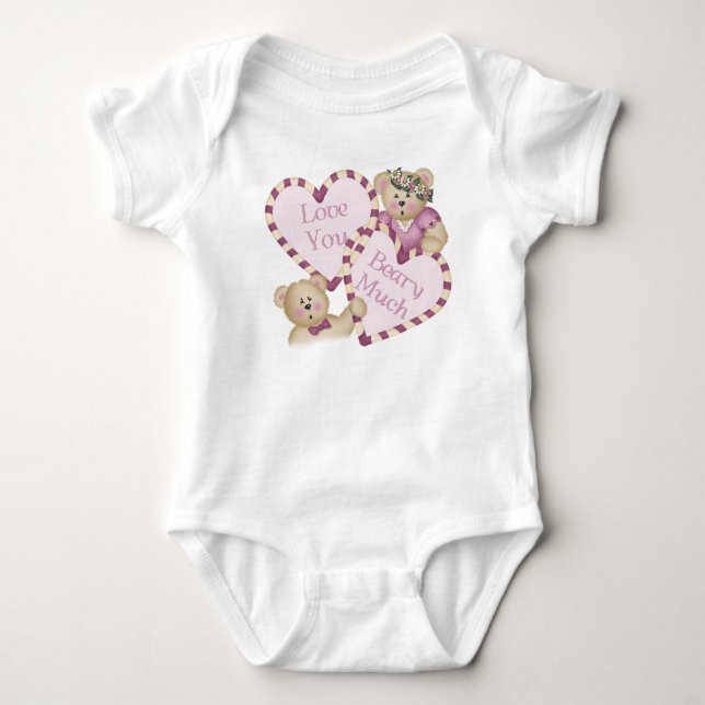 Kärlek du Beary mycket Infant Creeper T Shirt (Framsida)