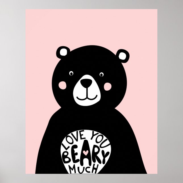 Kärlek du Beary Mycket Scandinavian Bear Girls Roo Poster (Framsidan)