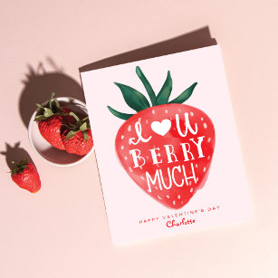 Kärlek du Berry Mo Red Strawberry Valentine's Helgkort