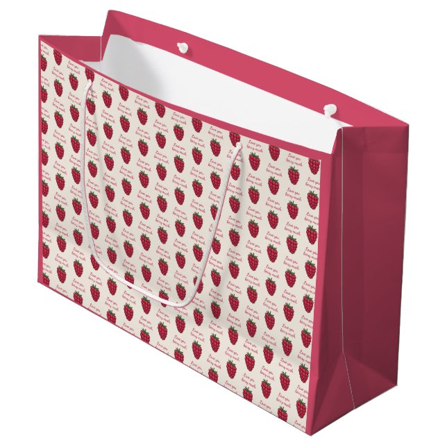 Kärlek Du Berry Müch Raspberry Mönster Rosa (Framsidan Vinklad)