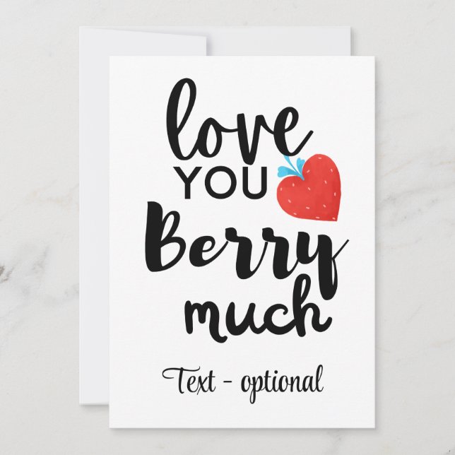 Kärlek Du Berry MYCKET - Cute Valentine Personaliz Julkort (Framsida)