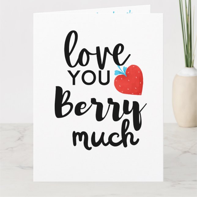 Kärlek Du Berry MYCKET - Cute Valentine Personaliz Kort (Framsida)