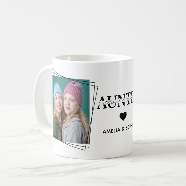 Kärlek: Du binder upp två foto-Namn-handskrivna te Kaffemugg (Framsida vänster)