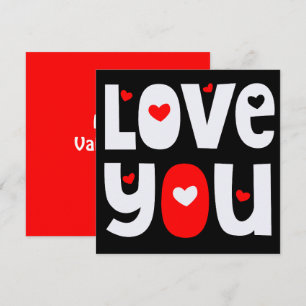 Kärlek Du citerar Lycklig Valentines White Red Bla Kort