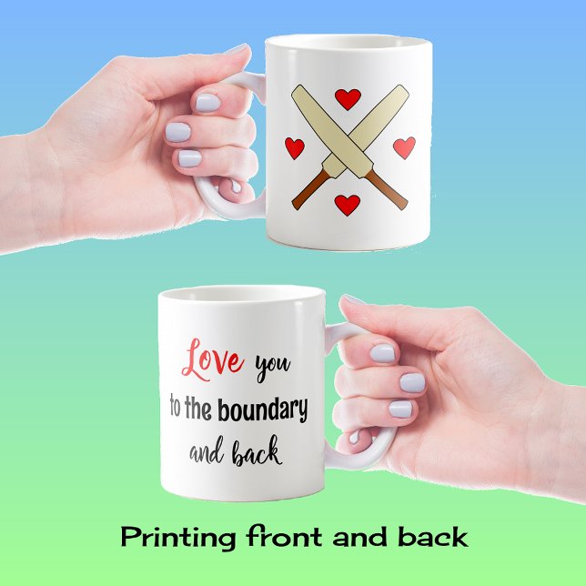 Kärlek du cricket-text kaffemugg (Skapare uppladdad)