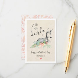 Kärlek du Deerly Kids Classroom Valentinkort Tilläggskort