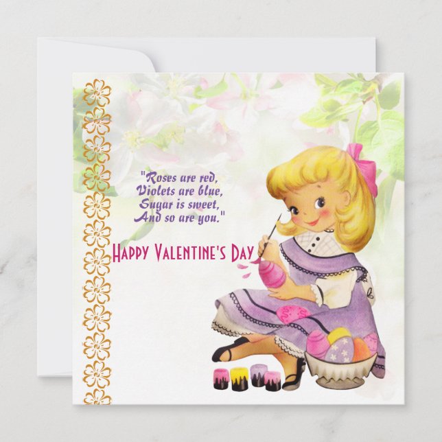 Kärlek Du Dotter Rustic Blommigt Vintage Valentine (Framsida)