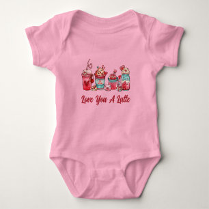 Kärlek Du En Latte Ruby Red På Rosa Baby-Body T Shirt