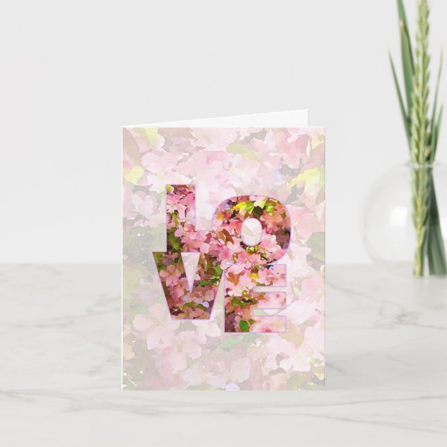 Kärlek du, födelsedagsflicka! Tema för rosa Crabap Kort (Framsida)