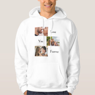 Kärlek Du för Anpassningsbar 3 Foto och Namn Par Hoodie
