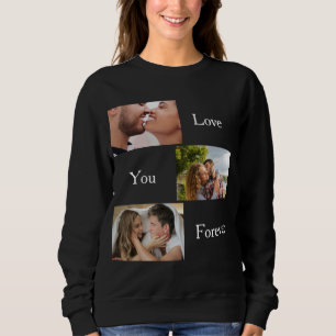 Kärlek Du för Anpassningsbar 3 Foto och Namn Par T Shirt